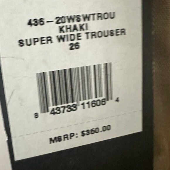 RE/DONE Super Wide Trouser Womens Size 26 Khaki New With Tag - Picture 2 of 6